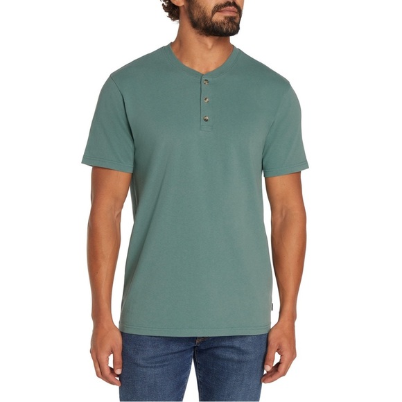 Eddie Bauer Short Sleeve Henley-Green-Size M- NWT - Picture 1 of 7